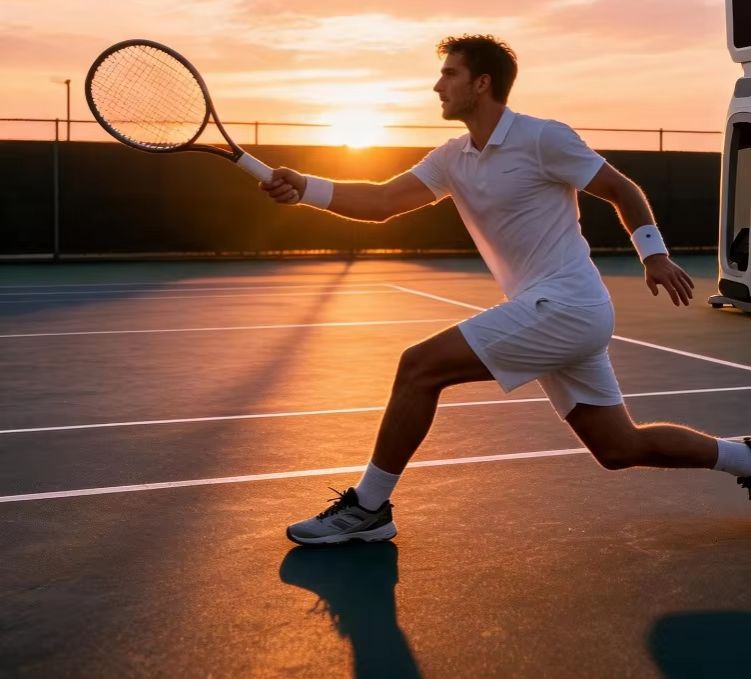 Robot Track - Mesin Penembak Bola Tenis AI Desain