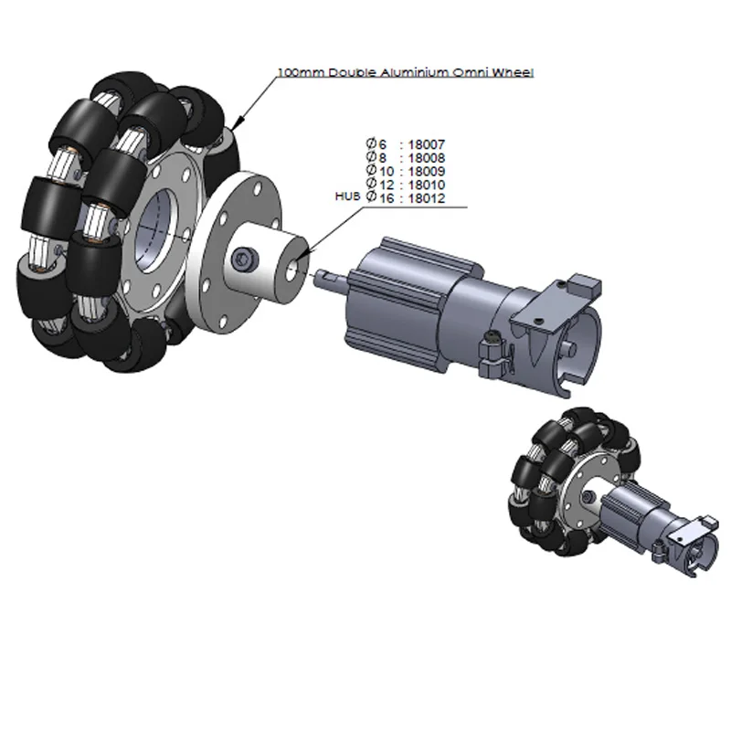 Roda Omni-Direksional Aluminiu - Robot Wheel ulasan dan harga